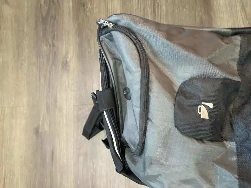 Protege Sport Large Black and Gray Heavy Duty Rolling Duffle Bag with Multiple P